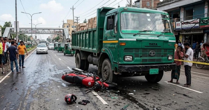 ট্রাক-মোটরসাইকেল সংঘর্ষে নিহত ৩
